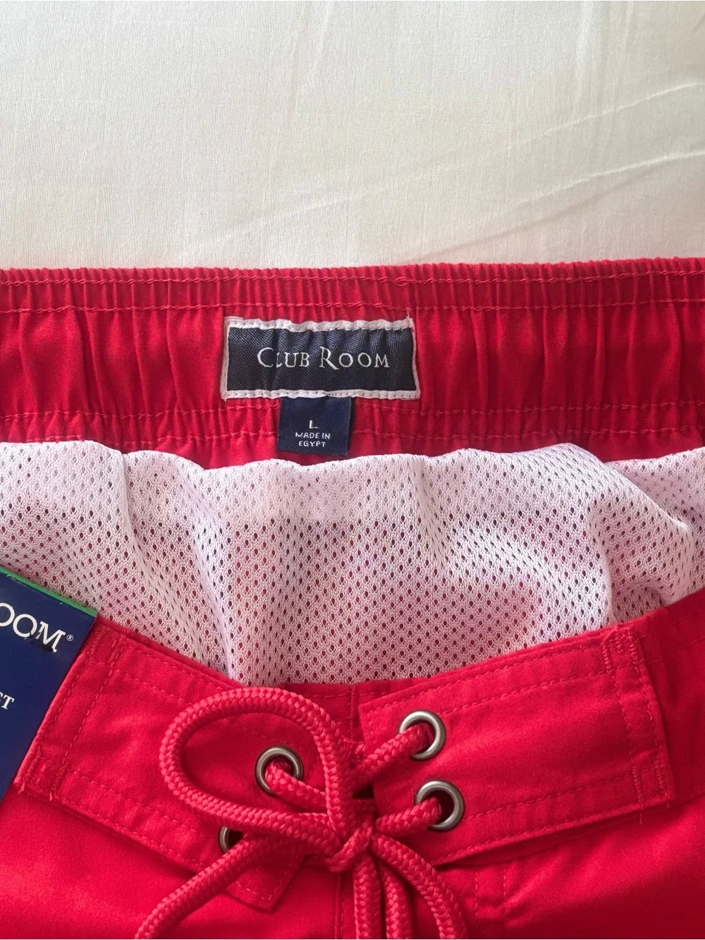Club Room Red Men's Swim Trunks with Drawstring